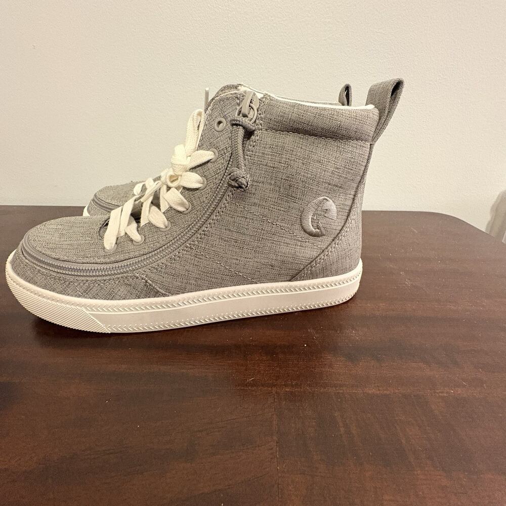 Billy Footwear High Top Sneakers Youth 3 Classic Lace Up Adaptive Shoes Gray